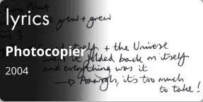 lyrics Photocopier 2004