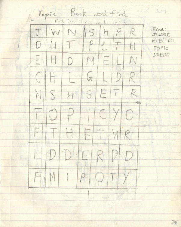 Topic Book Word Find
