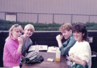 Mum, me, Wayne & Diane - Blackpool Pleasure Beach, August 1984