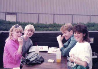 Mum, me, Wayne & Diane - Blackpool Pleasure Beach, August 1984