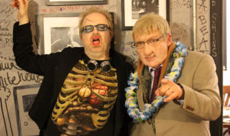 Backstage at the 100 Club with Barry from Watford (Alex Lowe), Katy Darby 2015